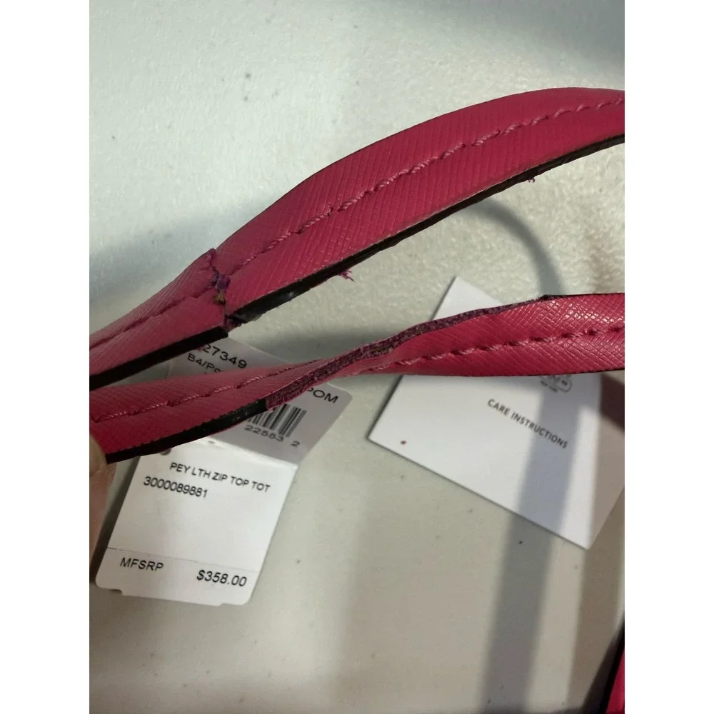 Coach Peyton Saffiano Leather Zip‎ Top Tote Pomegranate Pink F27349